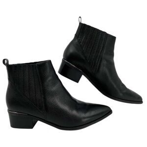 Marc Fisher Black Textured Ankle Booties